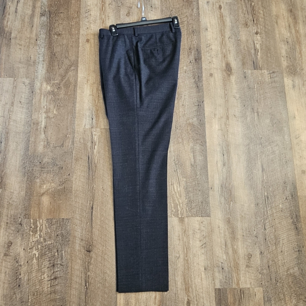 Calvin Klein Mens  Dress Pants Dark Gray Straight Leg Work Career 34x32 Slim Fit